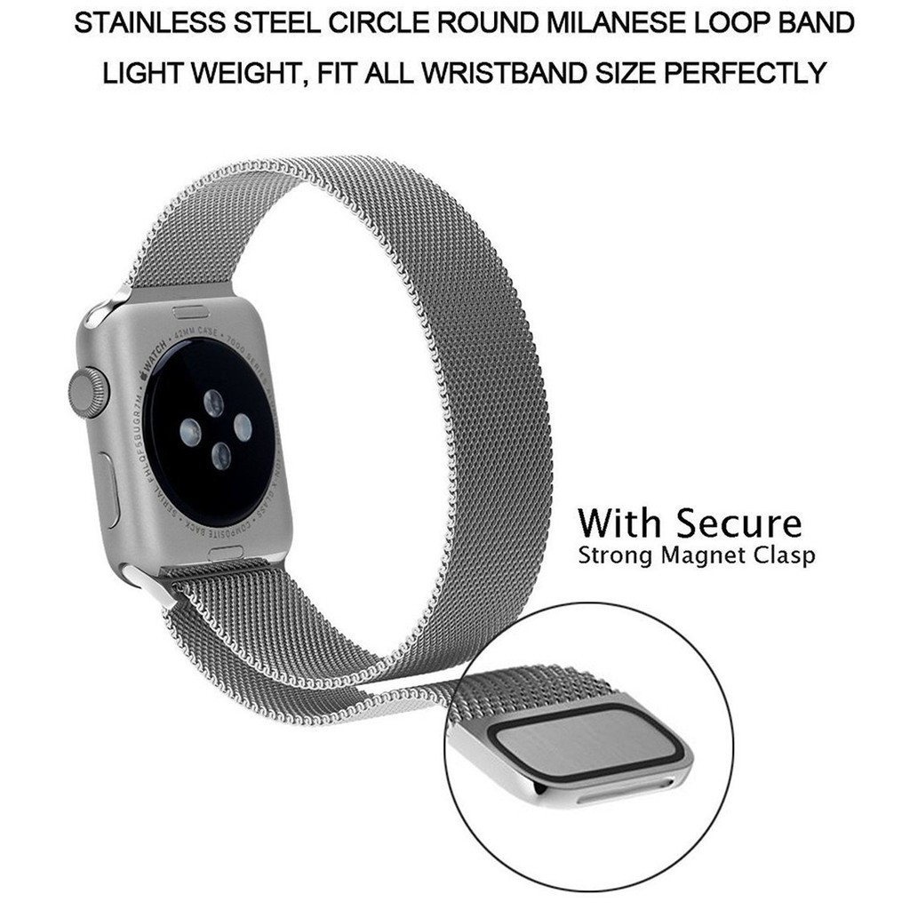 Đối với Apple Watch 5/4/3/2/1 38 / 40mm 42 / 44mm Dây đeo bằng thép không gỉ Milan Vòng đeo tay thay thế dây đeo kim loại có móc cài từ tính