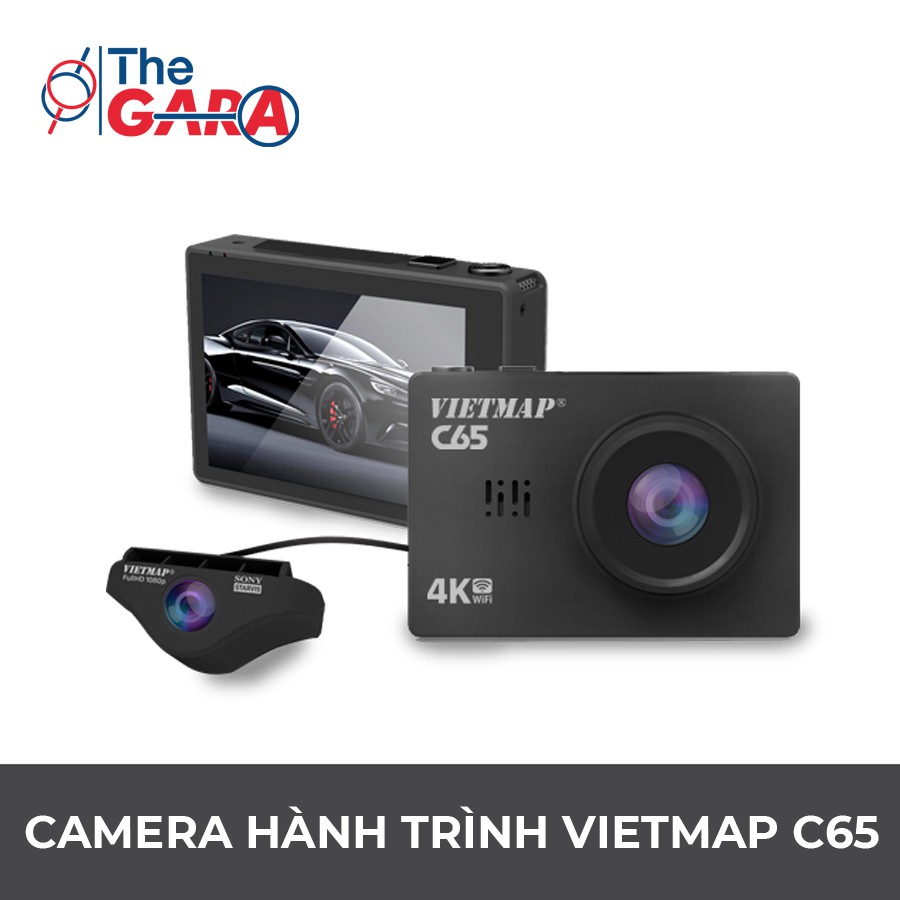 Camera Hành Trình VietMap C65 + Thẻ nhớ 32GB | Độ phân giải Ultra HD 4K | Cảnh báo tốc độ