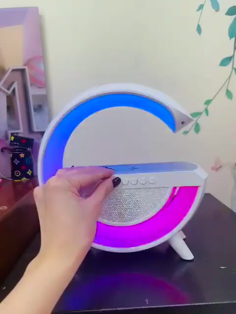 Loa bluetooth mini chữ G tích hợp đèn Led RGB và sạc không dây, Loa nghe nhạc bluetooth mini bass cực mạnh | BigBuy360 - bigbuy360.vn