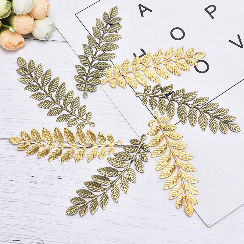 [Bảo Vệ tinh tế♥Set 10 Phụ Kiện Kết Nối Lá Cây Bằng Kim Loại Phong Cách Vintage