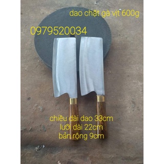 Dao chặt gà vịt bằng thép trắng nhật - chống han rỉ- cán gỗ cẩm