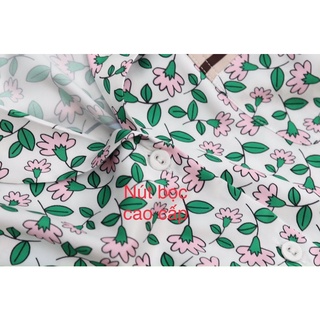 Pijama Doremon cộc dài lá hoa lụa