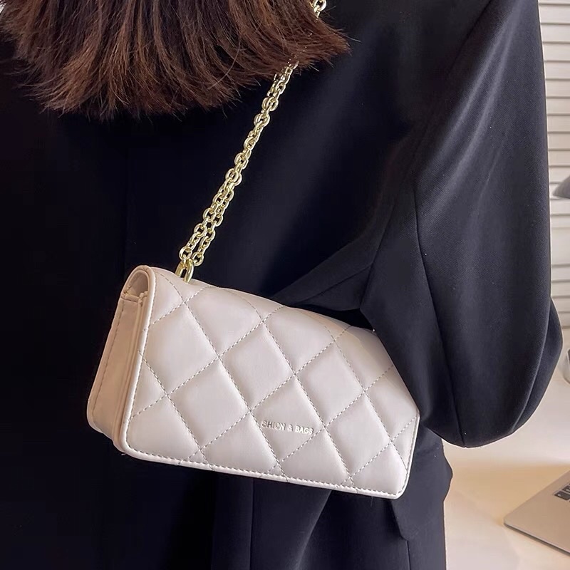 Túi Xách Nữ cnk Đeo Chéo Mini dây xích đeo chéo vân ô chám
