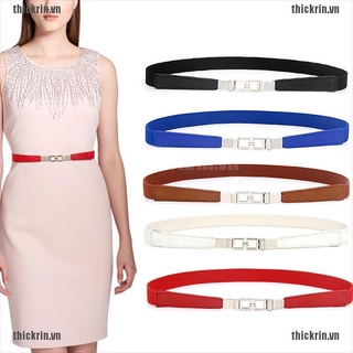 <Hot~new>Women Waist Belt Narrow Stretch Dress Belt Thin Buckle Waistband For Dress