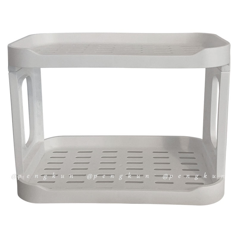 Kệ Hai Tầng Màu Trắng Đơn Giản Để Bàn Đựng Đồ Trang Điểm Đa Năng