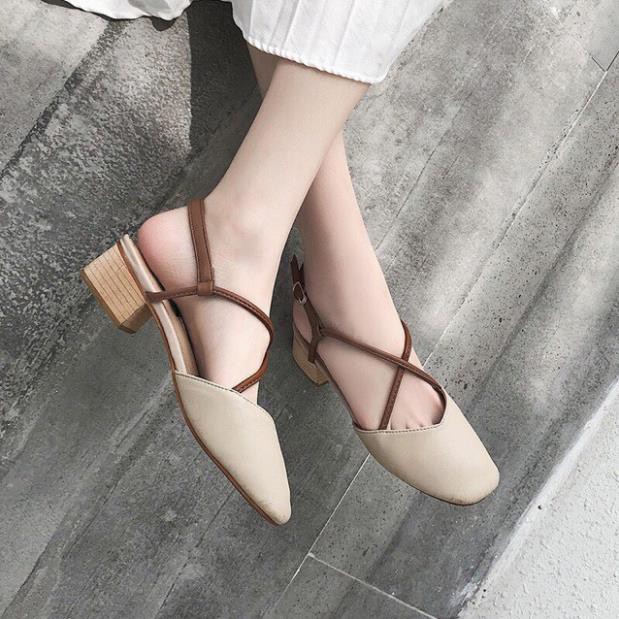 Sandal nữ, sandal tiêu thư đế cao quai chéo - B1 | BigBuy360 - bigbuy360.vn