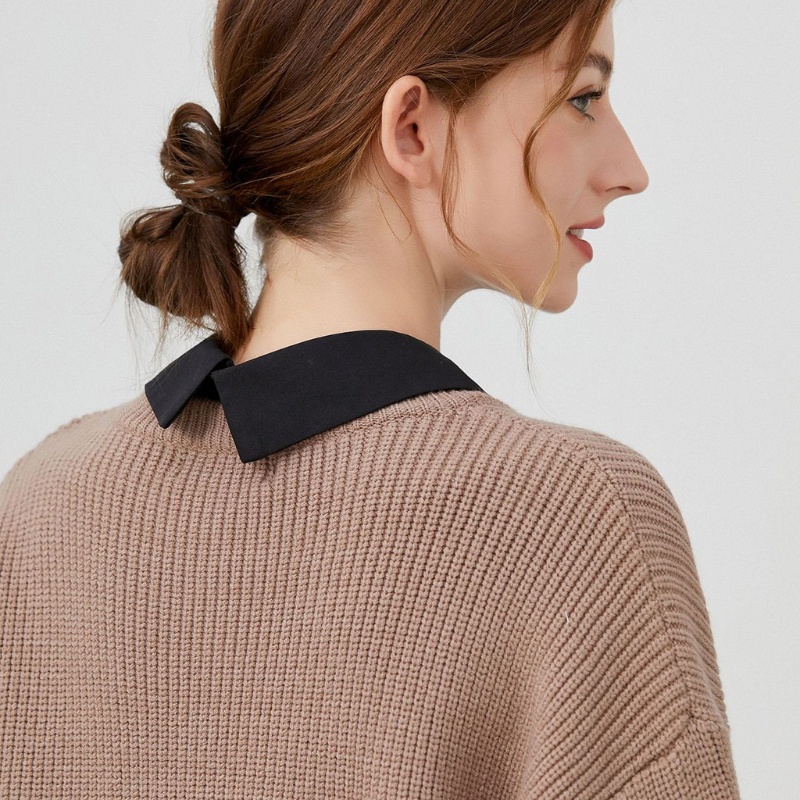 Yoioi Vòng Cổ Choker Giả Kiểu Châu Âu Đơn Giản Màu Đen Có Thể Tháo Rời Cho Nữ