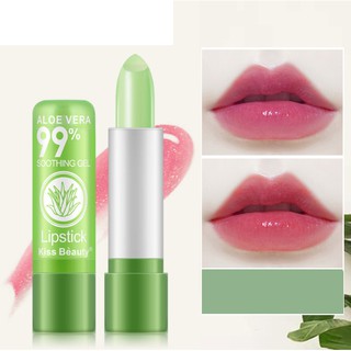 [RẺ VÔ ĐỊCH] Son dưỡng lô hội làm hồng môi đổi màu giữ ẩm rất đẹp KissBeauty