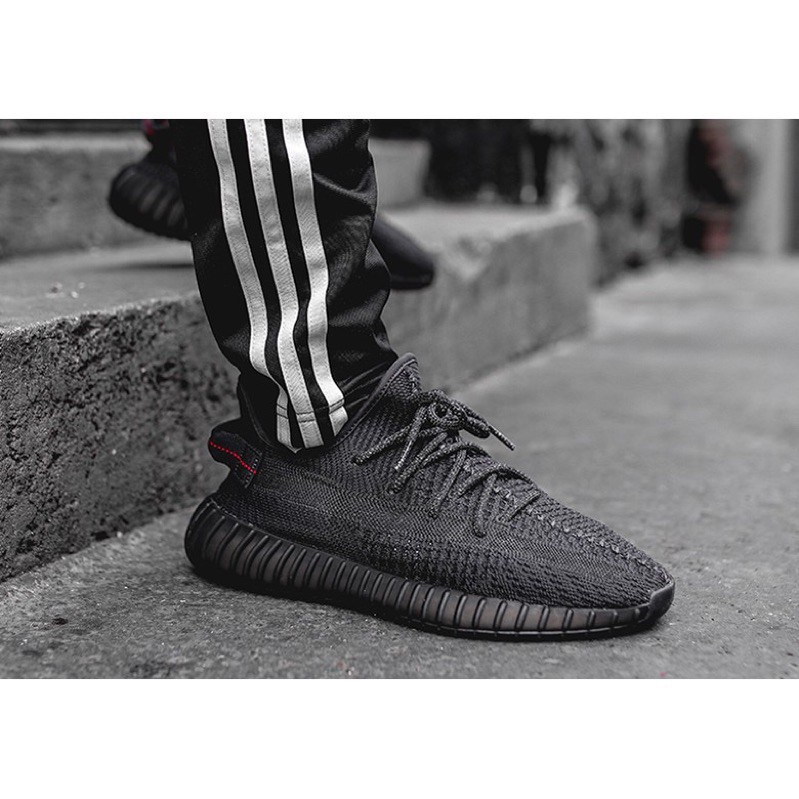 【Bắn thật】Yeezy Boost 350 V2 Black Black Soul Black Angel Ren phản quang FU9161