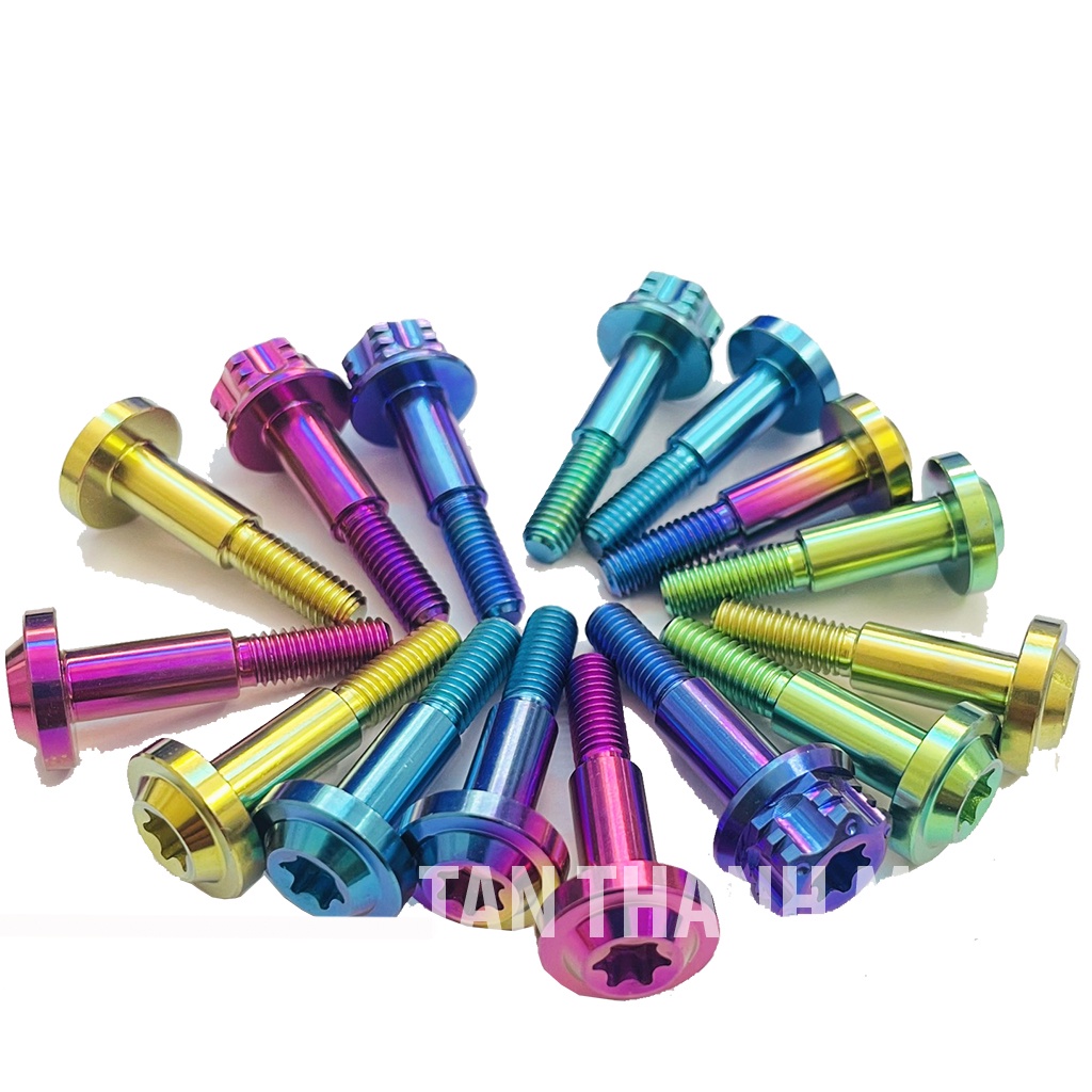 Ốc Titan Gr5 Gắn Tay Thắng Zin Xe Số Xe Côn Màu Điện Phân cao Cấp Mẫu Đầu Dù,Đầu Probolt PTTT