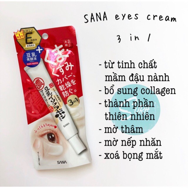 Kem Dưỡng Mắt SANA Nameraka Soymilk Eye Cream 3IN1 Nhật Bản