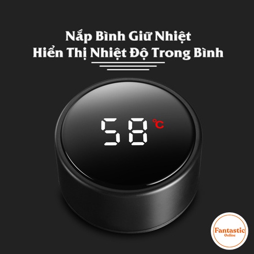 Bình Giữ Nhiệt Inox FANTASTIC - Bình Giữ Nhiệt Thông Minh Có Báo Nhiệt Độ - Dung Tích 500ml