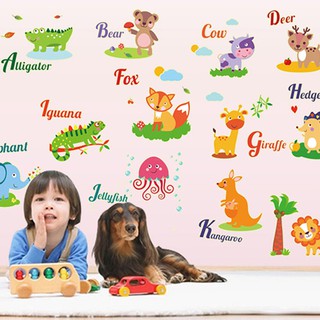 Decal Dán Tường Thú Tiếng Anh