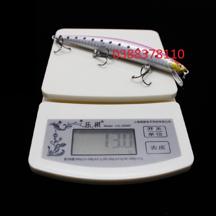 Mồi Cá Giả 13g, 13cm, 3 Lưỡi 3 Tiêu Chuyên Măng Chẽm