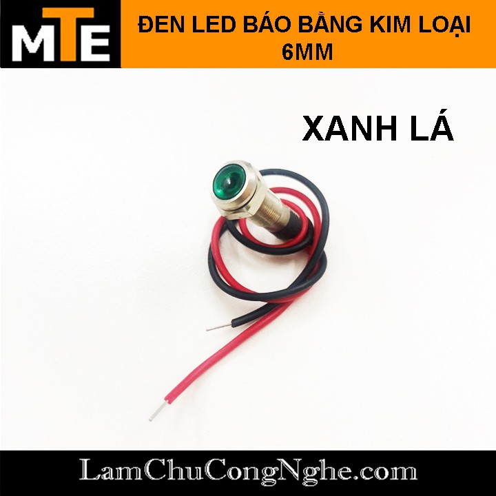 Đèn LED báo bằng kim loại chống nước 6mm