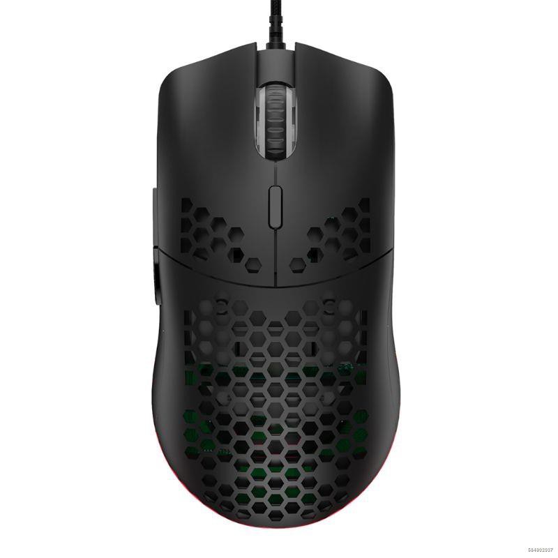 Chuột chơi game kiểu tổ ong khoét rỗng CRE M6 khối lượng nhẹ có dây RGB 12000DPI