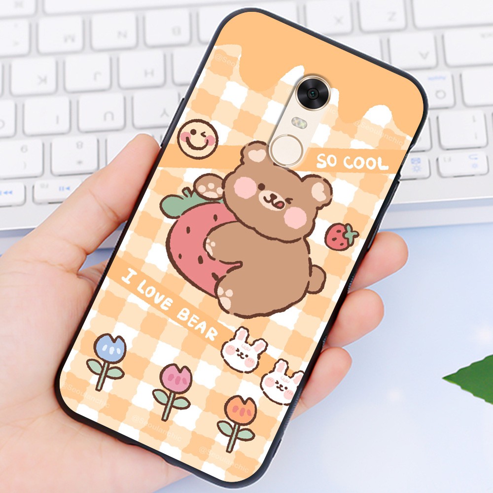 Ốp Xiaomi 🌻 Ốp lưng Xiaomi Redmi Note 4x Redmi 5 Plus Cute Bear nhựa cao cấp viền silicon - Banana Store