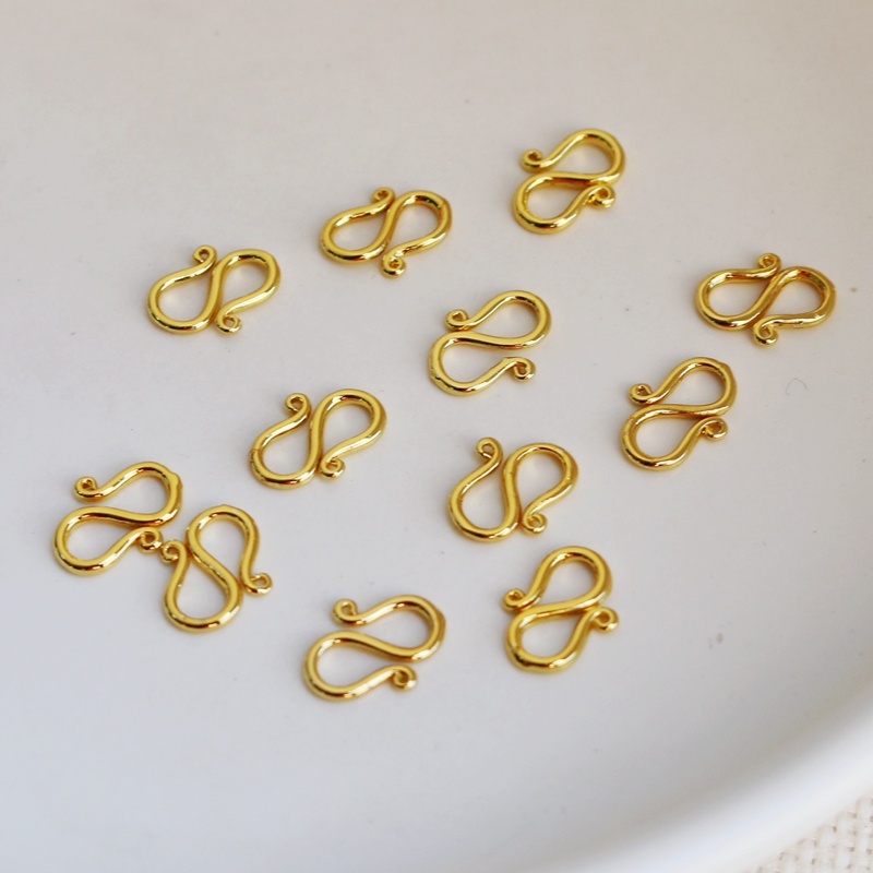 1 chiếc 18K Vàng Đồng Vàng Bạc Viền Đồng Cuộn Góc 7 * 11mm Khóa