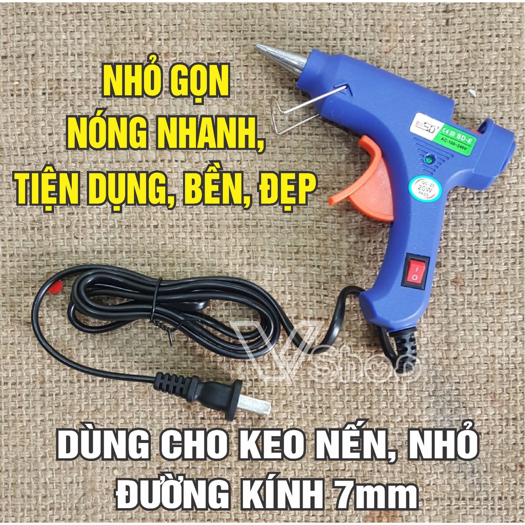 Dụng cụ bơm keo nhiệt. keo nến, keo que đốt nóng chảy, loại nhỏ, 0,7cm