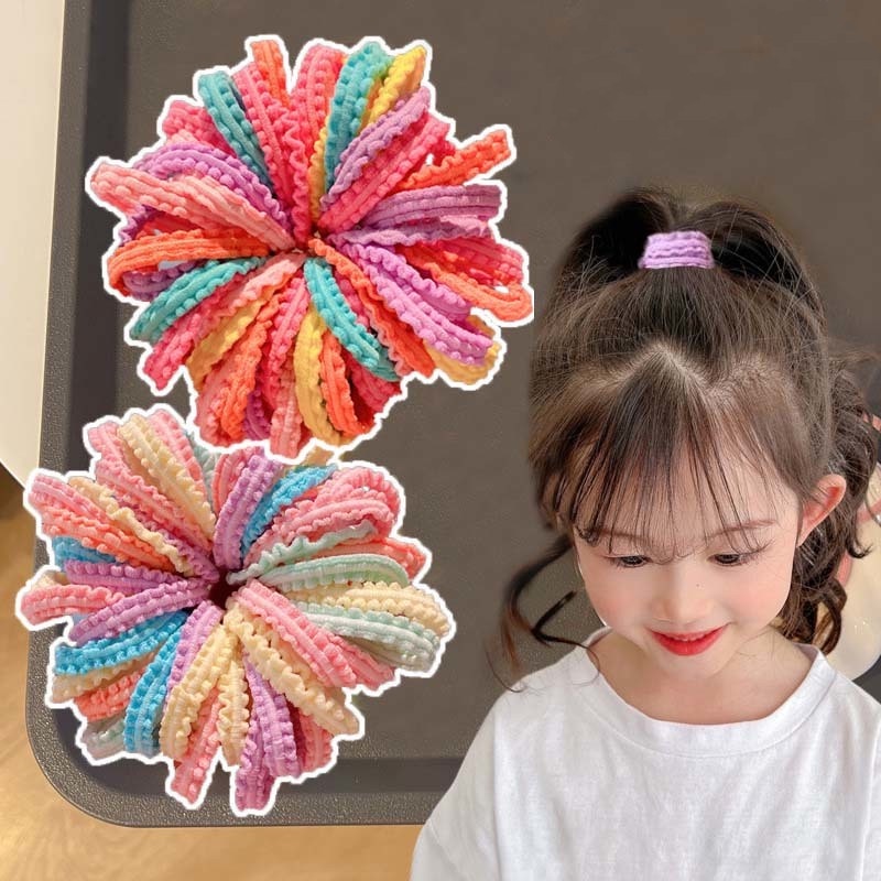 Set 5 Dây Cột Tóc Cao Su Co Giãn Nhiều Màu Sắc Cho Bé Gái