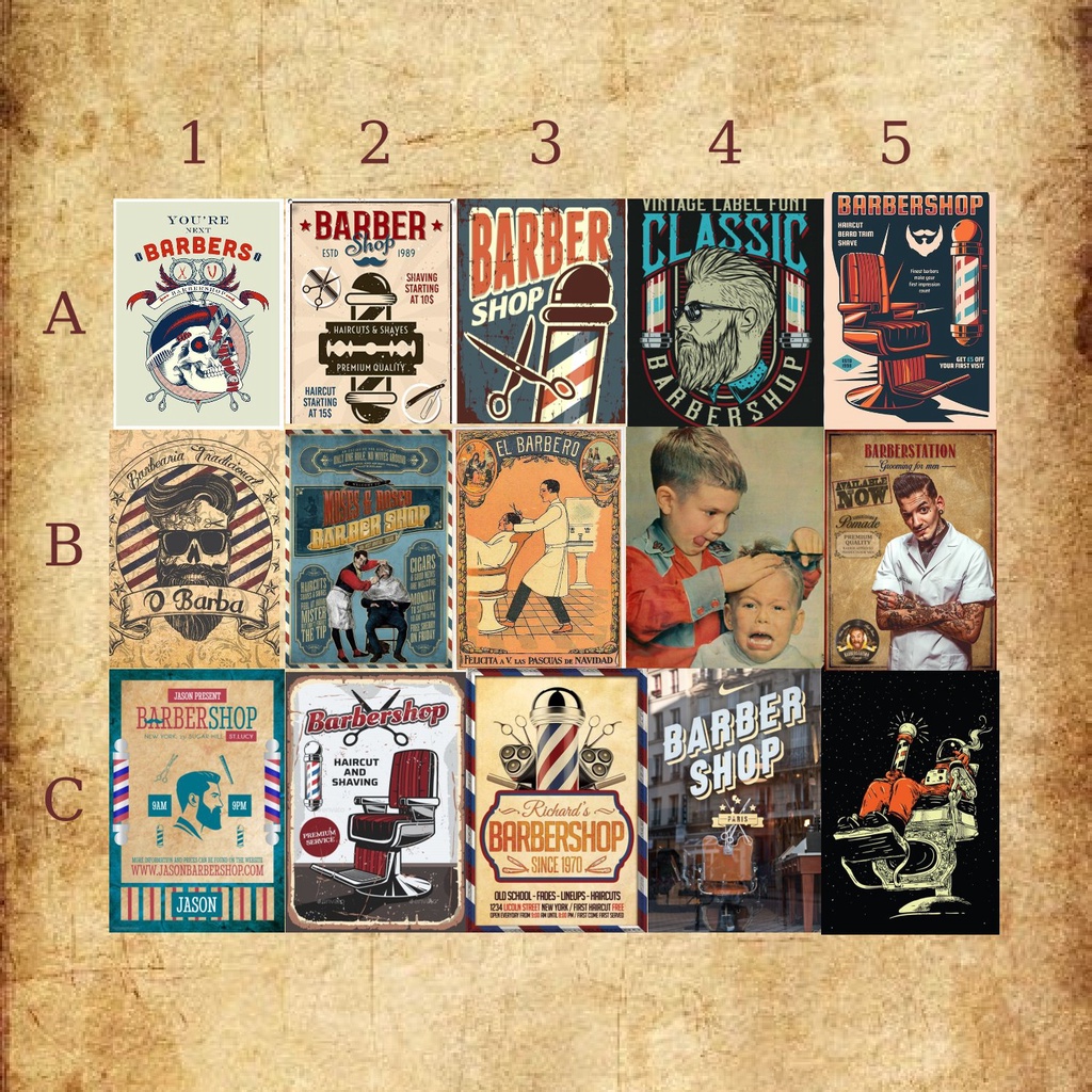 Decal Vintage poster, Áp Phích Retro Trang Trí Tiệm Trà Chanh, Tiệm Barber, Quán Bar