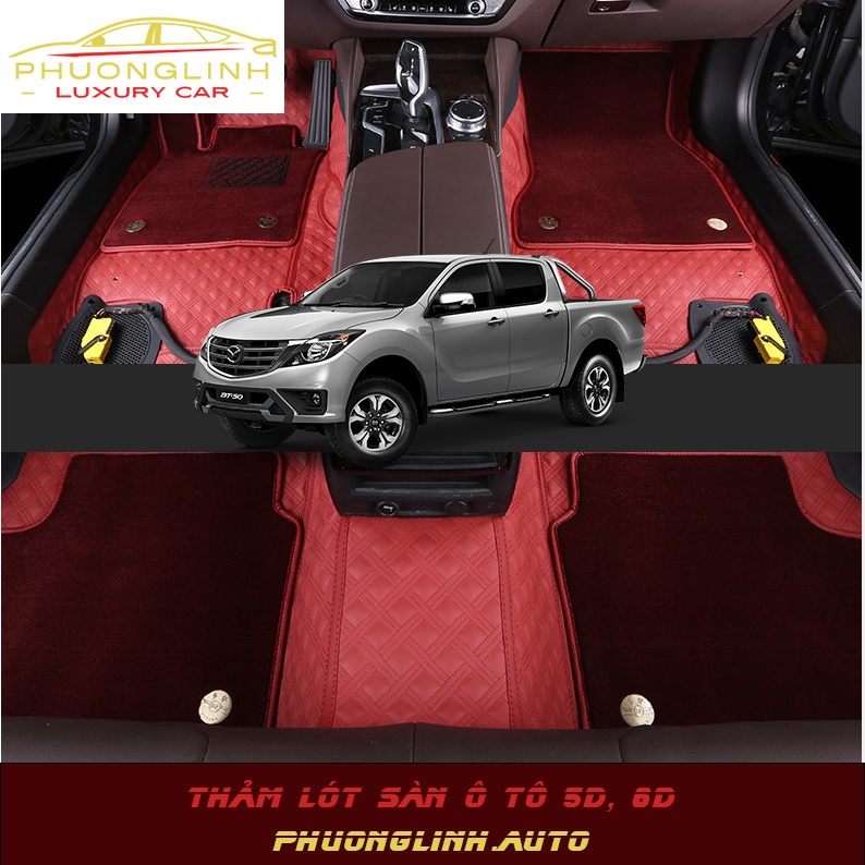 Thảm lót sàn ô tô 6D cao cấp MAZDA BT50 phủ kín 100% sàn xe, thiết kế sang trọng, không mùi, chống ồn