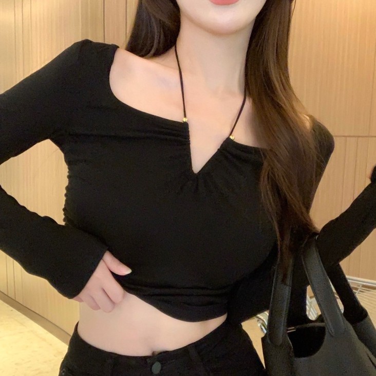 Áo COZOKC tay dài dáng ôm màu trơn chống nắng thời trang mùa hè quyến rũ cho nữ