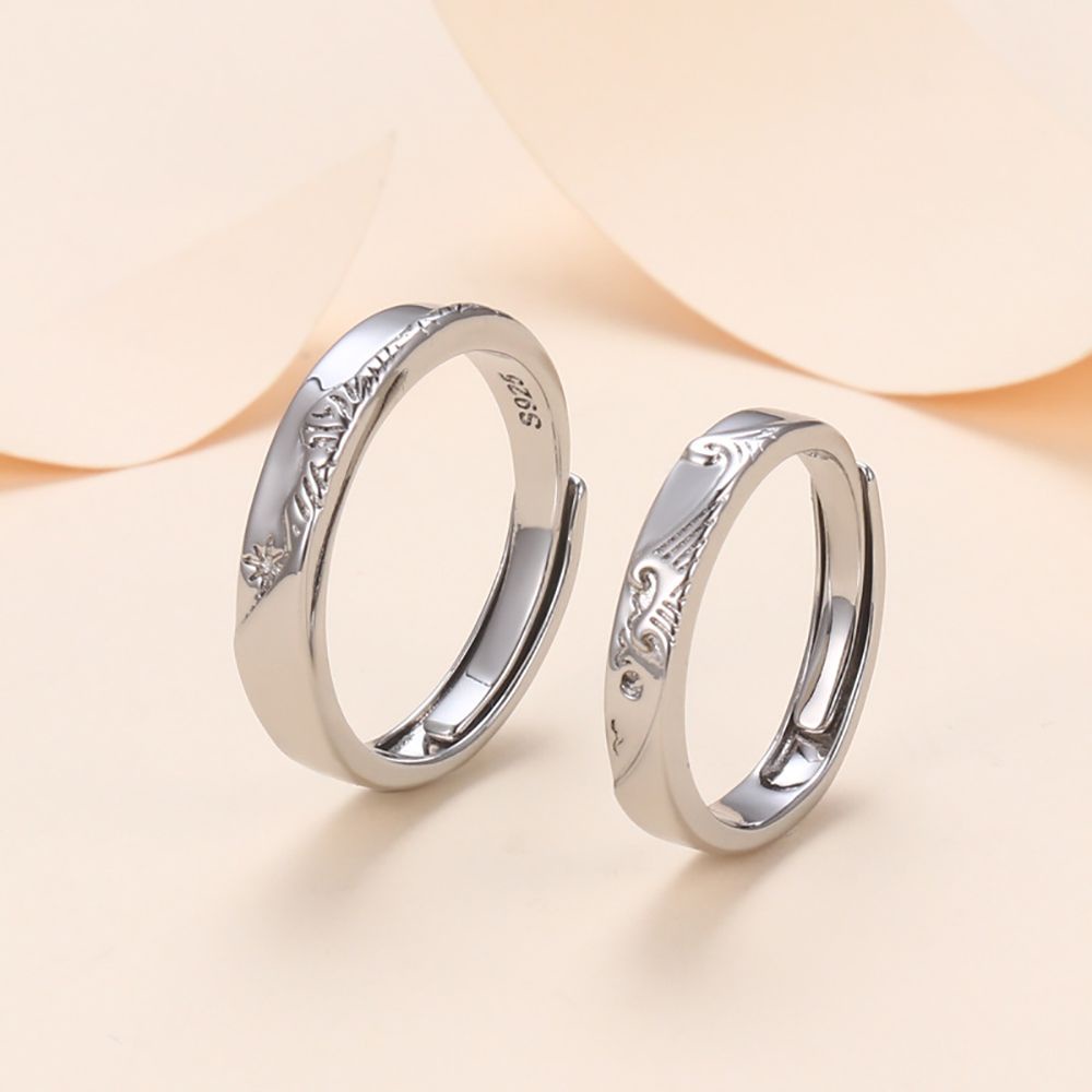 Nhẫn Cặp Đôi Dạng Mở Điều Chỉnh Được Phong Cách Hàn Quốc Lãng Mạn Thời Trang Cho Nam Và Nữ