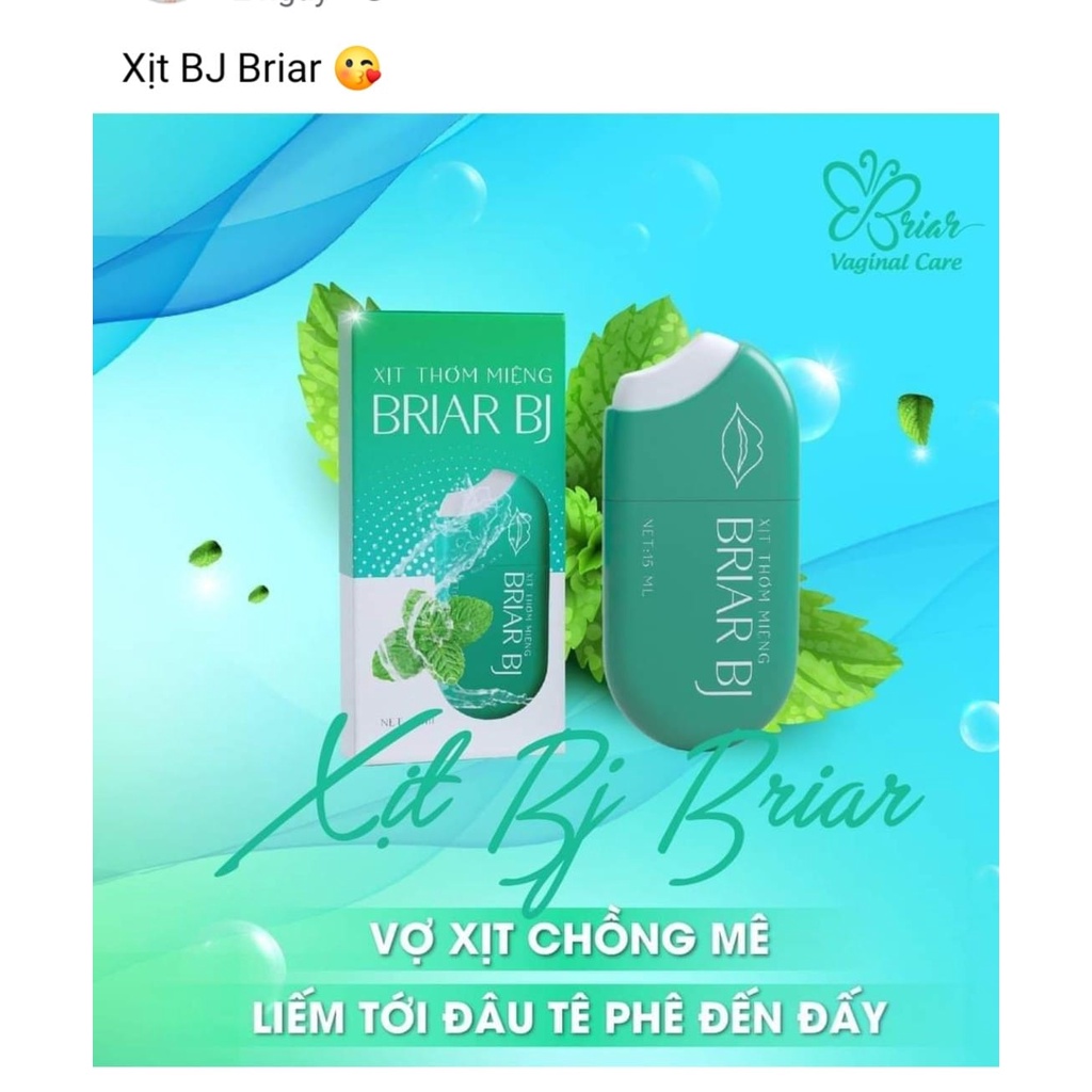 (HCM) Combo 2 hộp xịt briar bj giúp làm thơm miệng hương Bạc Hà thơm mát quyến rũ, sạch miệng, hạn chế hôi miệng