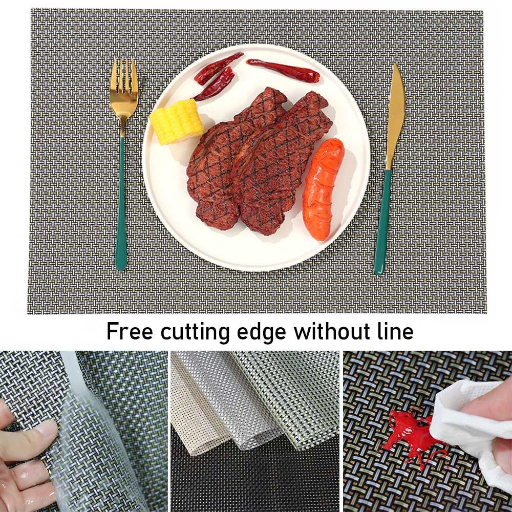 Miếng Lót Bàn Ăn Hình Tròn Bằng PVC Cách Nhiệt Chống Thấm Nước/Dầu/Trượt Thiết Kế Hiện Đại Tiện Dụng