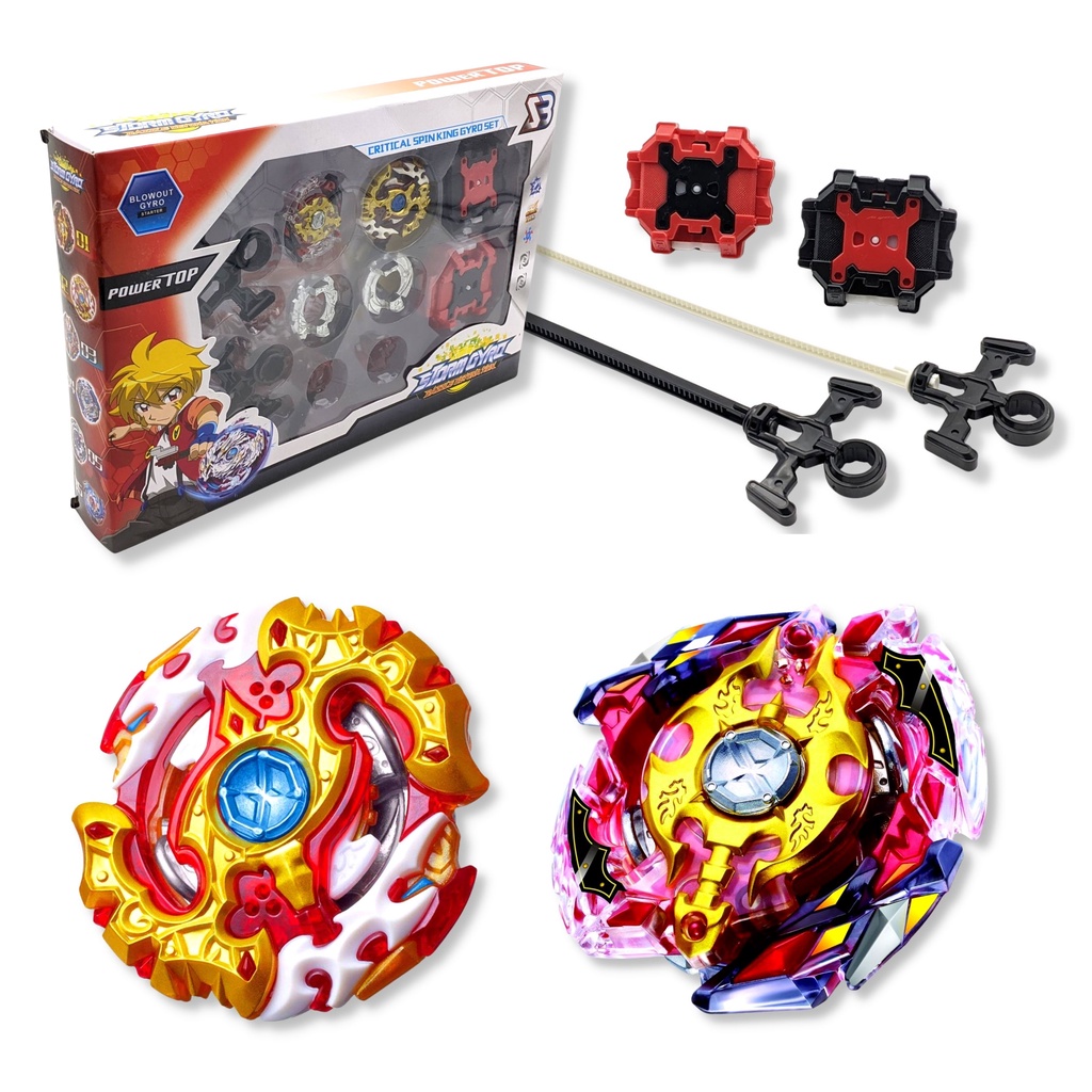 Bộ 2 Con quay BeyBlade + 2 Tay phóng - Con quay vòng xoay thần tốc