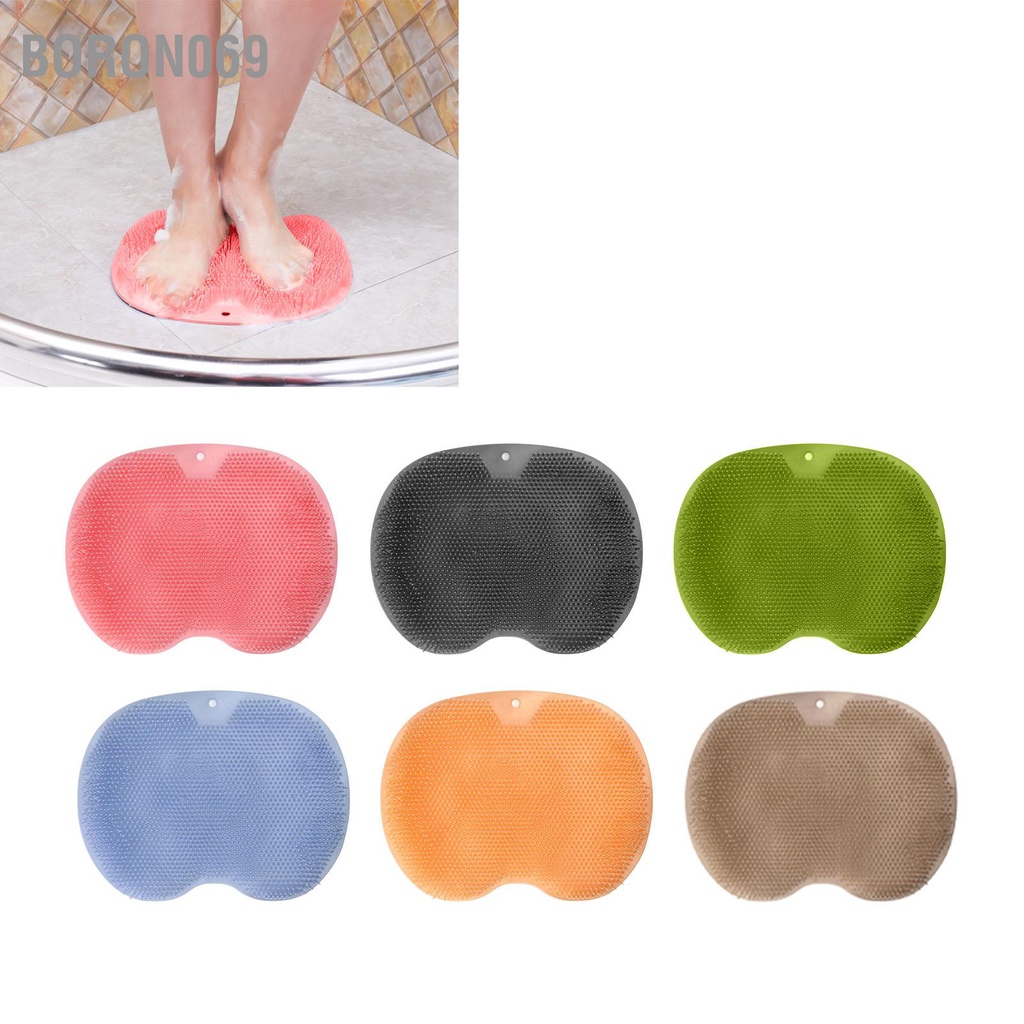 Boron069 Đệm mát xa chân trong phòng tắm TPE chà có thể treo tường Thảm với cốc hút