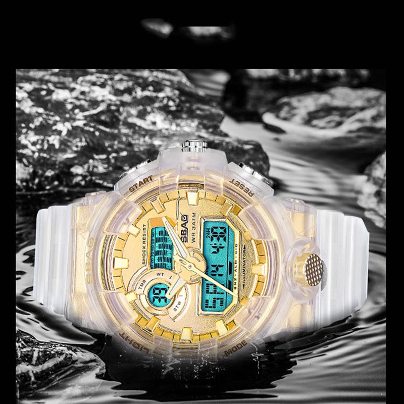 Đồng Hồ Nữ SBAO S8029-1 USA Sports - 2 Máy Kim và Điện Tử Mạnh Mẽ Dây Silicone Bền C | BigBuy360 - bigbuy360.vn