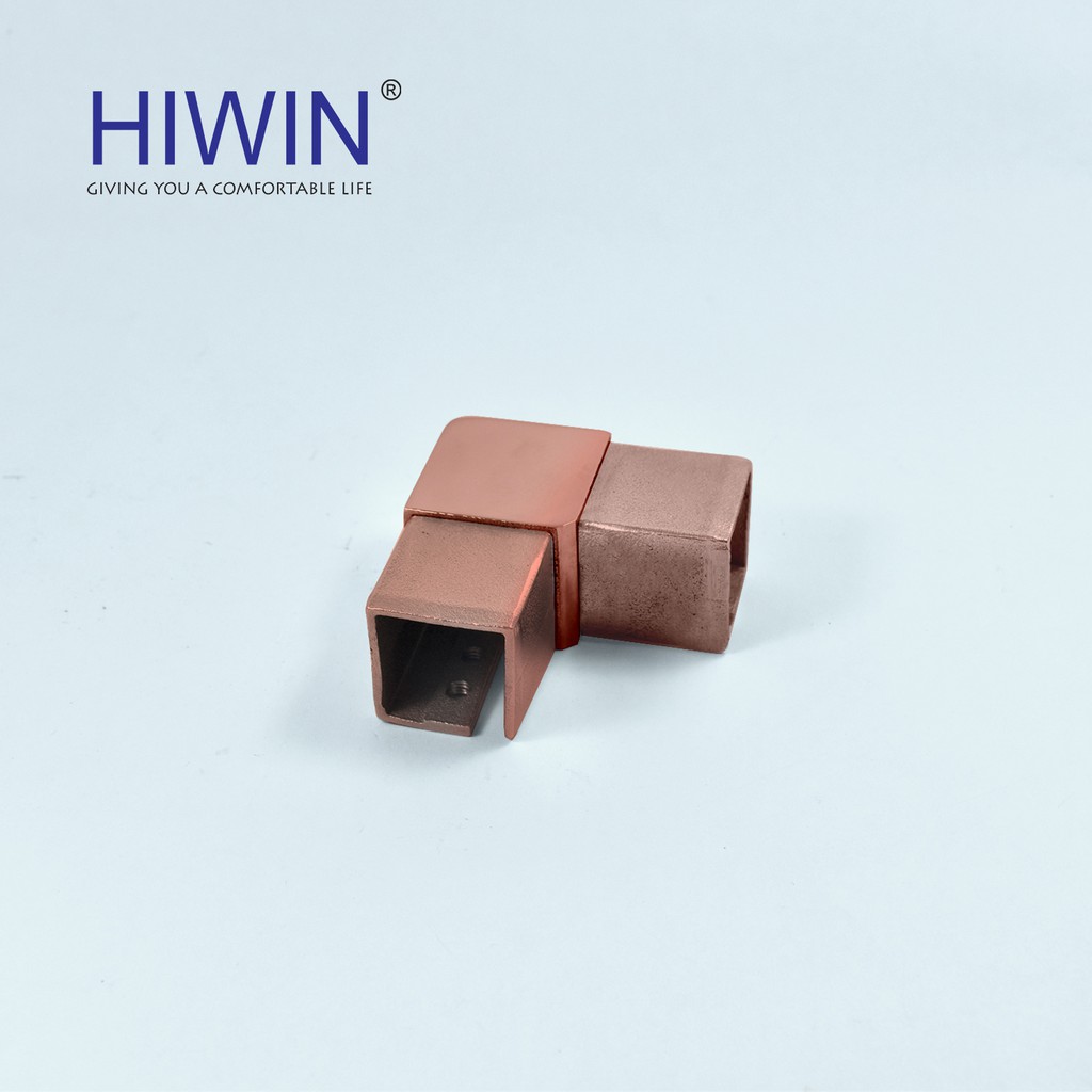 Chuyển góc 90 độ cabin tắm chất liệu inox 304 vàng hồng Hiwin cao cấp HL-035RG3