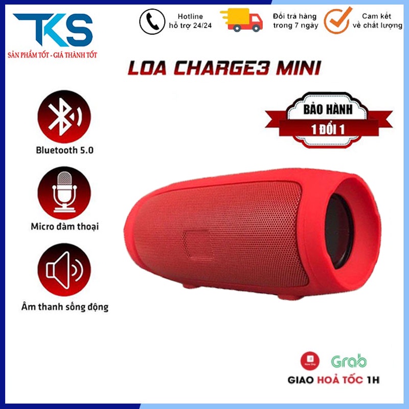 Loa bluetooth mini không dây cầm tay charge 3 nghe nhạc hay, hỗ trợ cắm usb thẻ nhớ