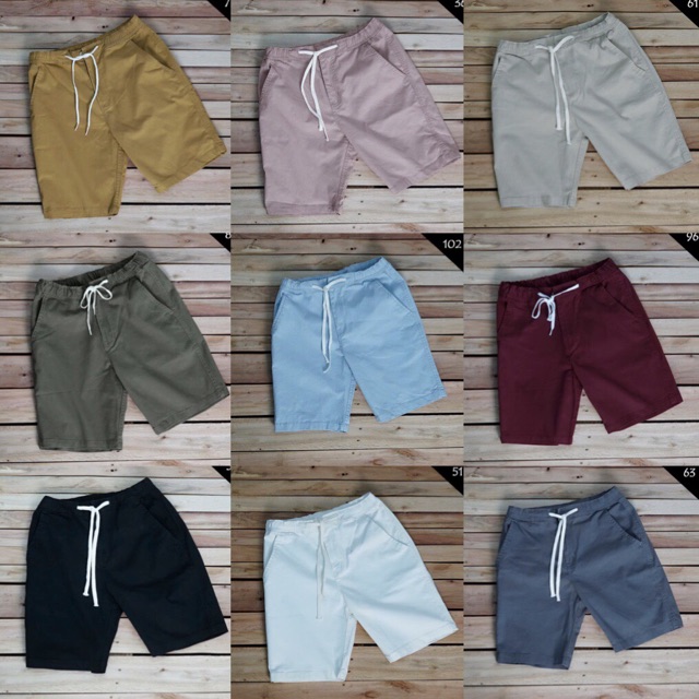 Quần Sooc Nam Chất Liệu Kaki Thun Có Co Giãn Màu Trơn Nhiều Màu
