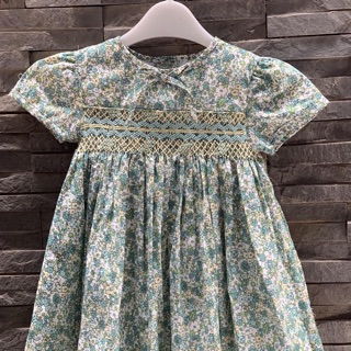 Đầm smock hoa xanh nhí