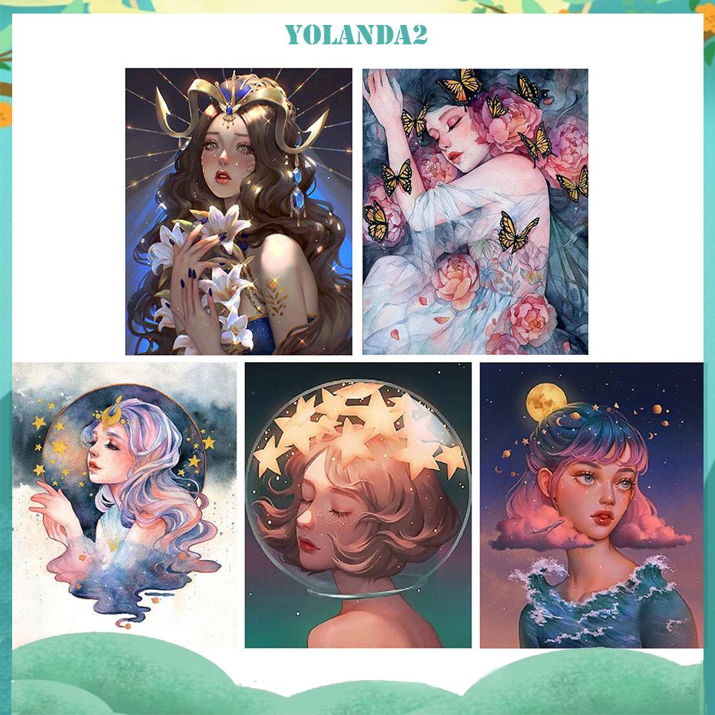 Tranh thêu chữ thập vải canvas 11CT hình nữ hoàng sáng bóng