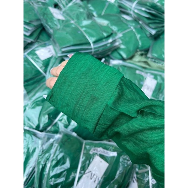 Áo sơ mi đũi xanh