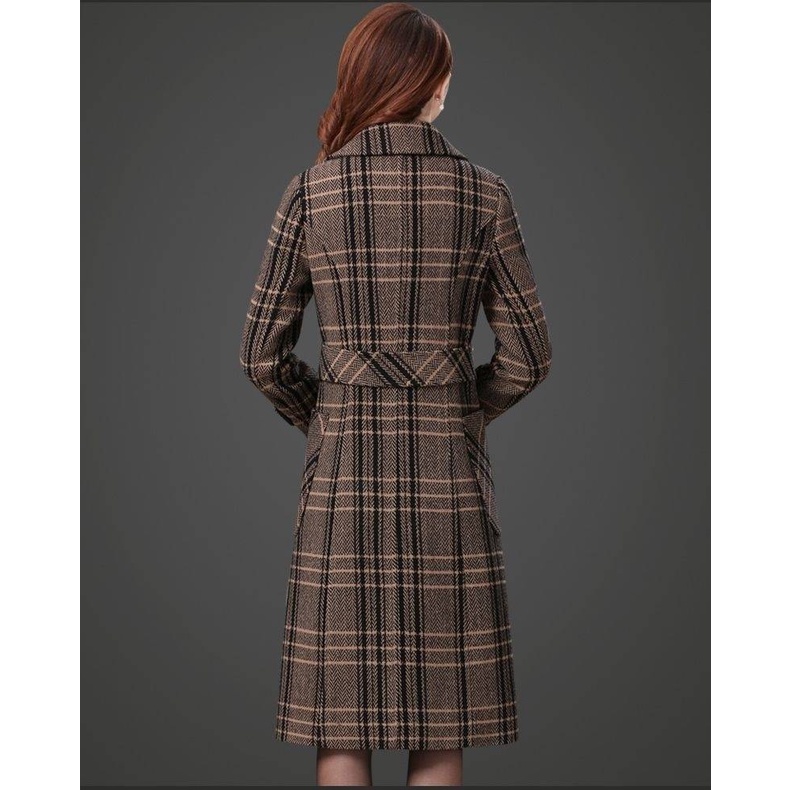 Áo Khoác Len Dày Dáng Dài Qua Gối Họa Tiết Chim Phượng Hoàng Phong Cách Hàn Quốc Thời Trang Thu Đông Cho Nữ m-4xl