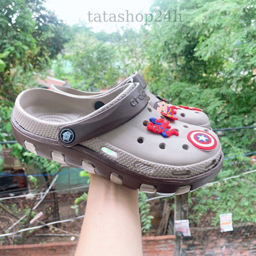 Dép Cross Unisex Tặng sticker - Dép nhựa đi mưa siêu nhẹ nam nữ 7 màu, (Form nhỏ)-SL013