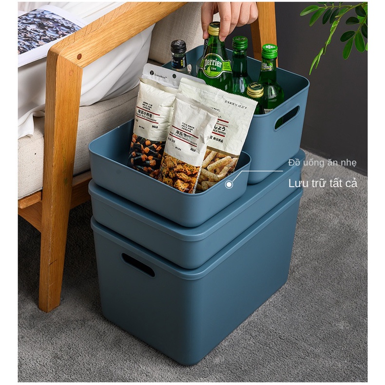 Hộp Đựng Đồ Dùng Bằng Nhựa Cỡ Lớn Màu Sắc Tương Phản Kèm Nắp Đậy Tiện Dụng Cho Gia Đình Ttm007