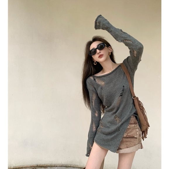 Áo Dệt Kim Dáng Ôm Phong Cách Thời Trang Hàn Quốc Dành Cho Nữ