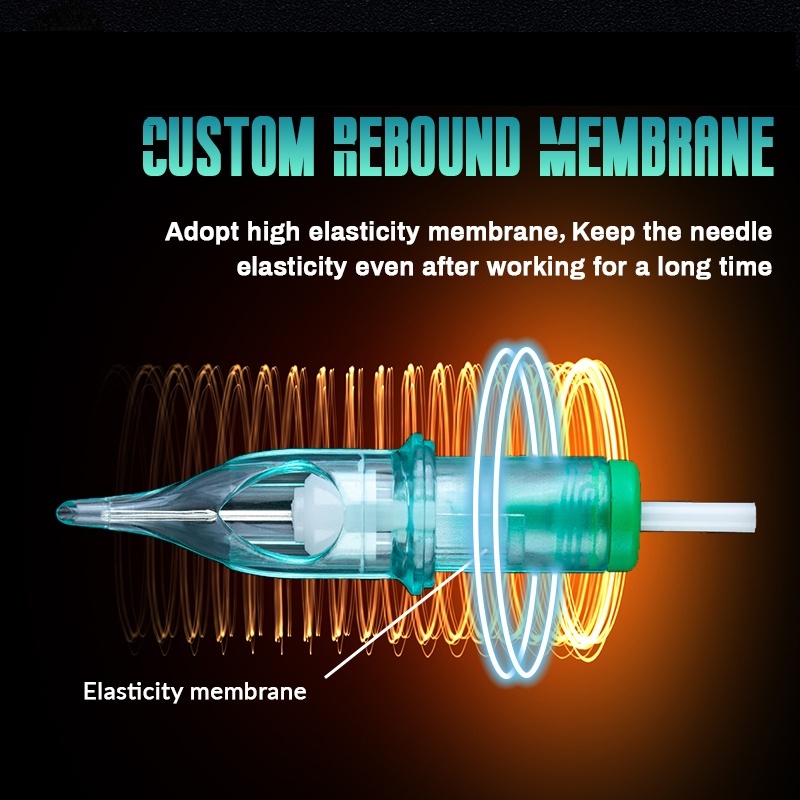 20 cái / hộp Aurora II RL / RS / CM / M1 Silicone chất lượng cao Dùng một lần Kim hộp mực hình xăm tiệt trùng cho máy quay liner Shader và Tattoo và bút xăm và máy xăm và máy động cơ hình xăm