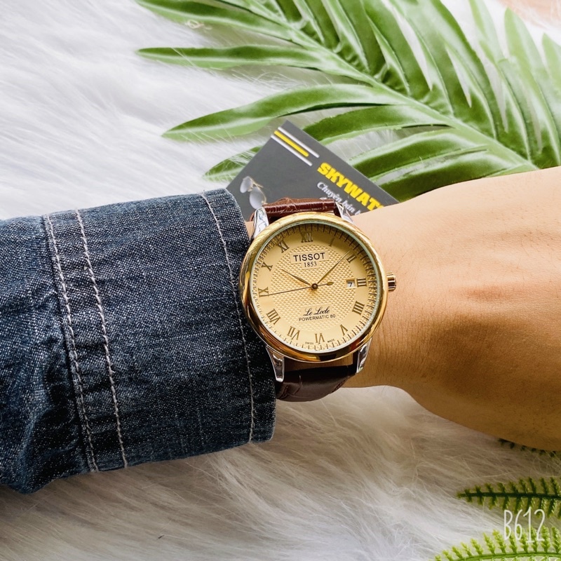 Đồng hồ nam tissot cơ nam dây da nâu mặt mạ vàng lấp lánh siêu bền bỉ phong cách lịch lãm | BigBuy360 - bigbuy360.vn