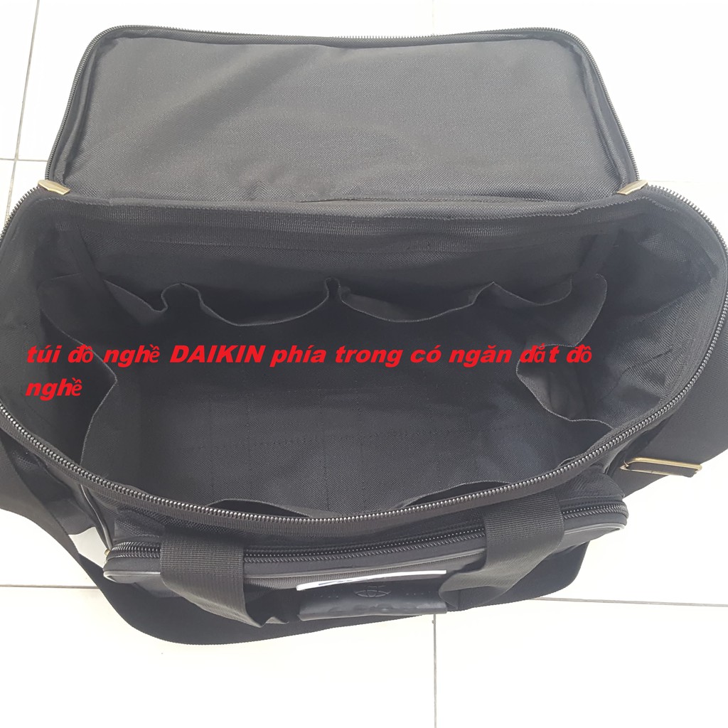 Túi đựng đồ nghề có ngăn dắt đồ nghề phía trong logo DAIKIN , PNASONIC hàng công ty