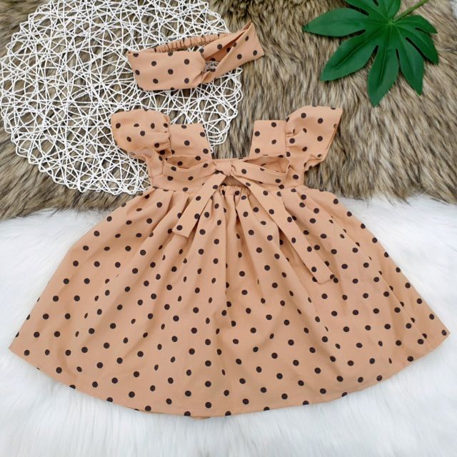 [Hàng loại 1] Đầm chấm bi thiết kế dễ thương cho bé gái