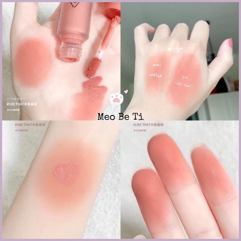 Phấn má 3CE Velvet Liquid Blusher sale 60%- màu Like That- cam đào | BigBuy360 - bigbuy360.vn