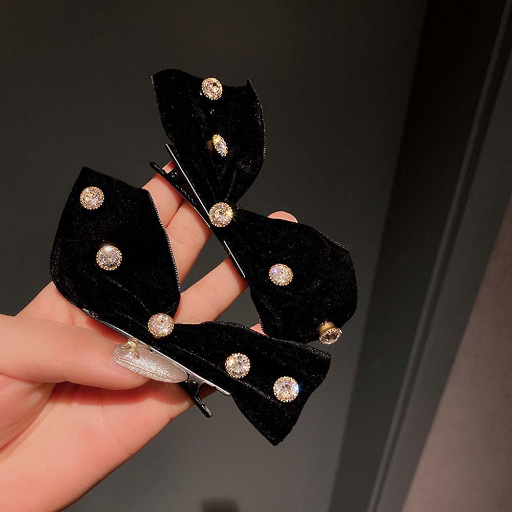 Kẹp Tóc Hình Nơ Màu Đen Thiết Kế Đơn Giản Cho Nữ