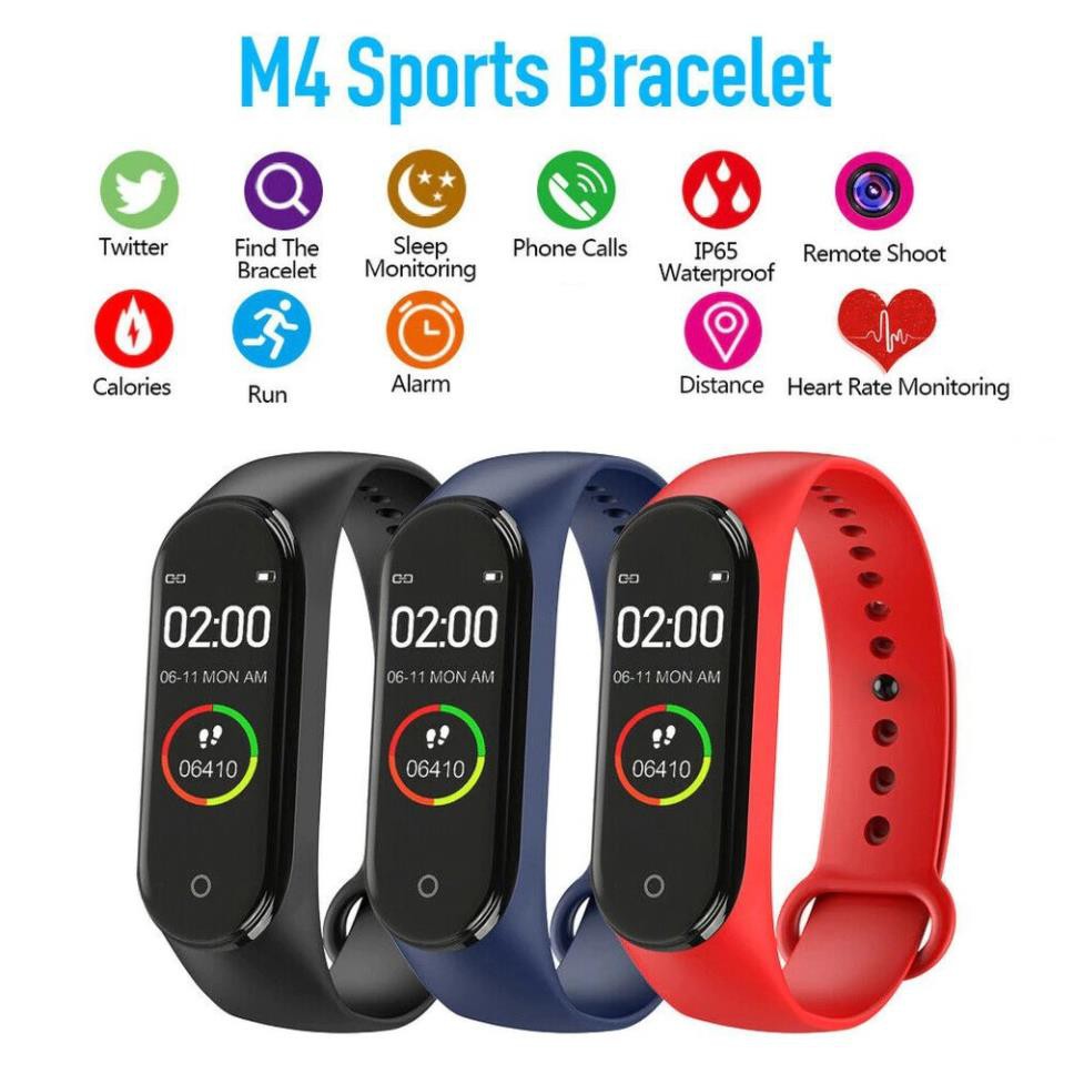 Đồng hồ thông minh M4 kết nối bluetooth đo nhịp tim huyết áp đo bước đi hỗ trợ tập thể dục thể thao